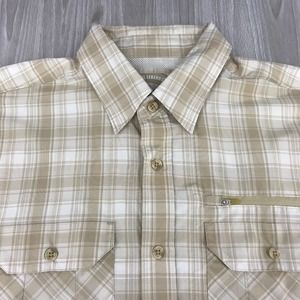 REEL LEGENDS Men's Fishing Button Down Shirt‎ Size: Large Plaid 100% Polyester